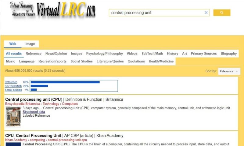 Researching CPUs on Virtual LRC and filtering by category.