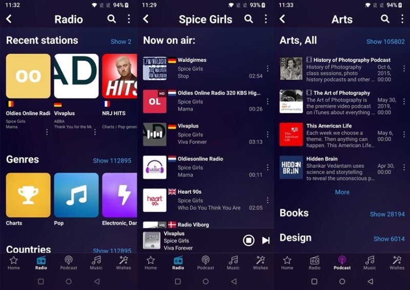 Audials app interface overview.