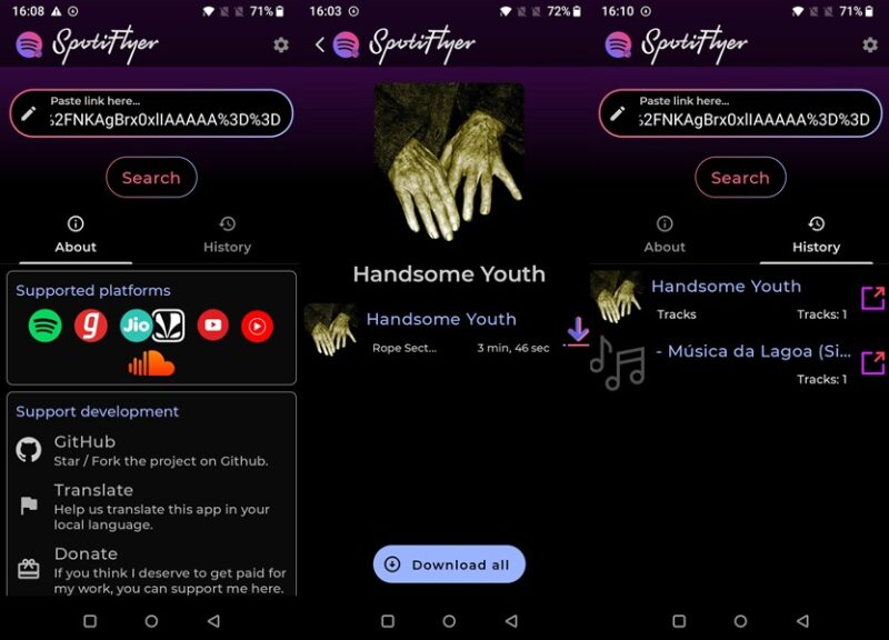 SpotiFlyer app interface overview.