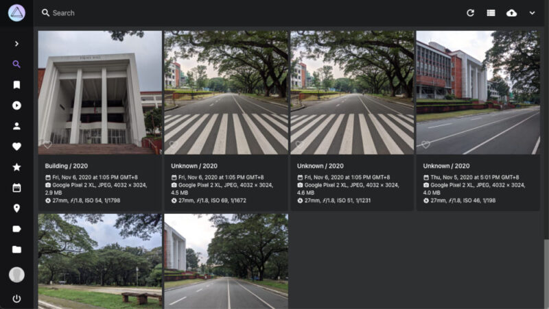 A screenshot showing the default homepage for Photoprism.