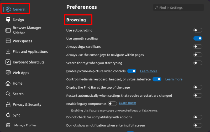 Browsing Experience Customization