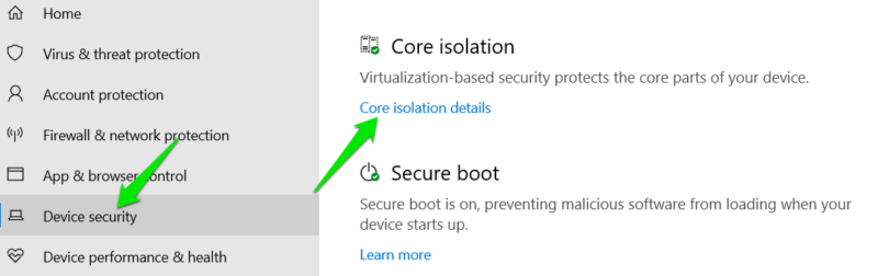 Core Isolation Details