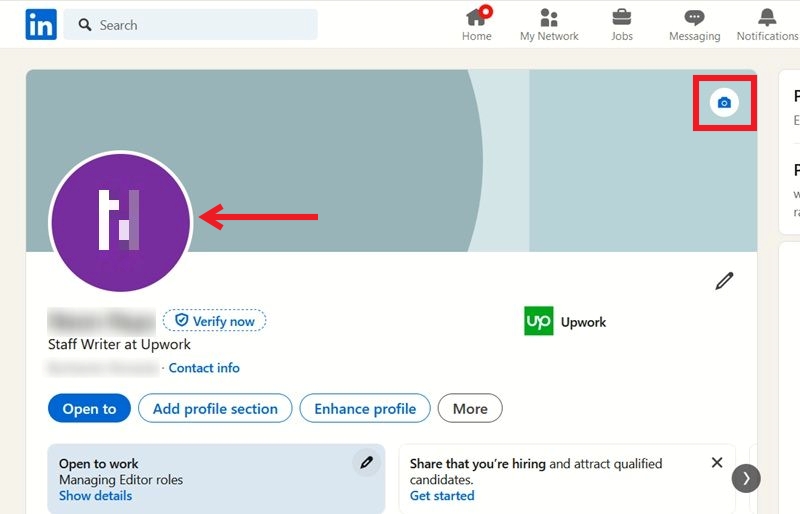 Adding profile picture and modifying cover for LinkedIn profile.