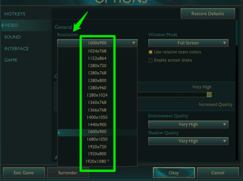 Decrease Game Resolution