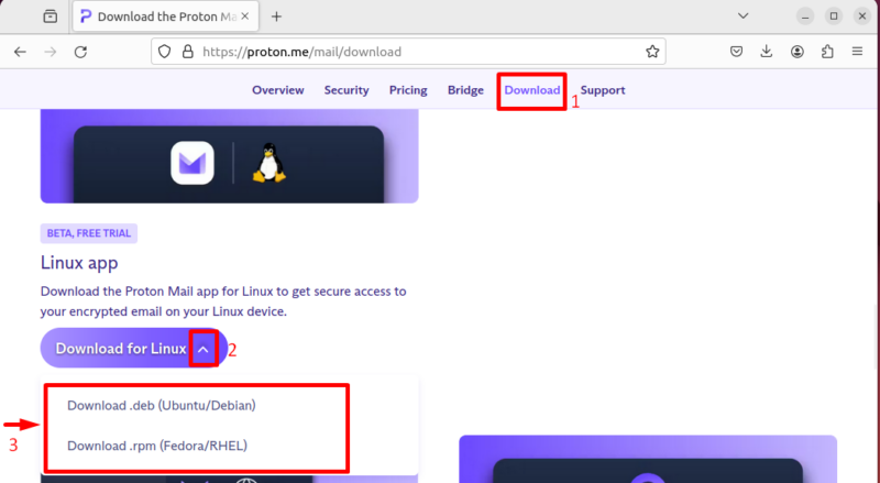 Download Proton Mail Desktop app setup from it's website.