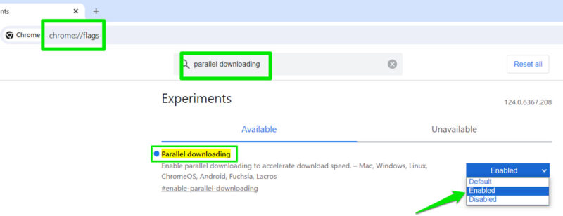 Enable Parallel Downloading Chrome