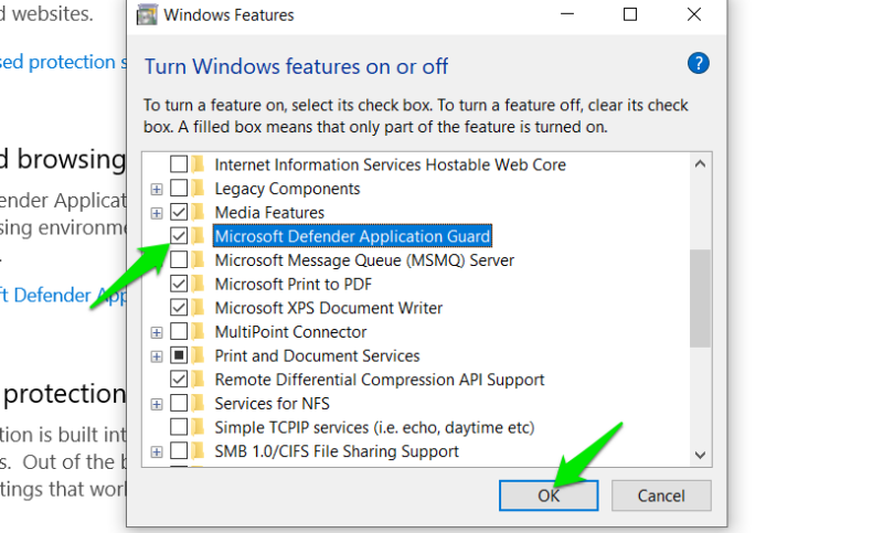 Enabled Application Guard