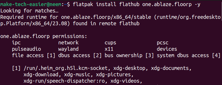 Flatpak Installation command for Floorp