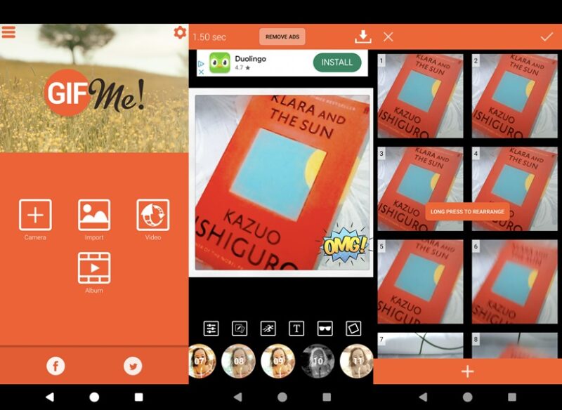 GIF Me! app interface overview.