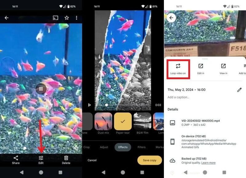 Google Photos app interface overview.