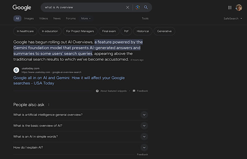 Google Ai Overview Change Internet Paragraph In Results