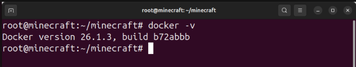 A terminal showing the Docker daemon working properly on the machine.