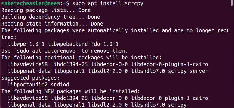 Install Scrcpy