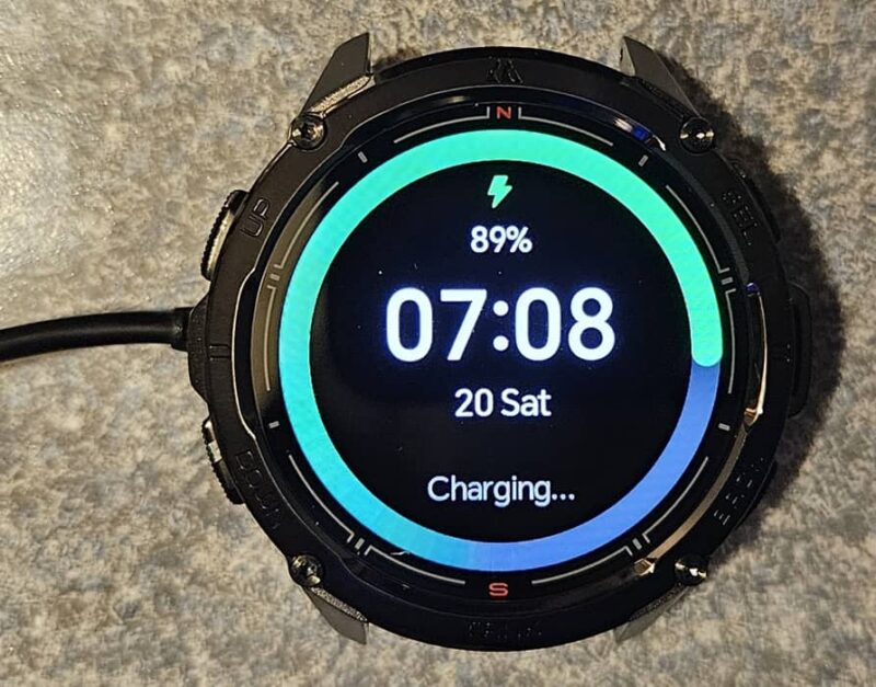 Charging a Kospet watch.