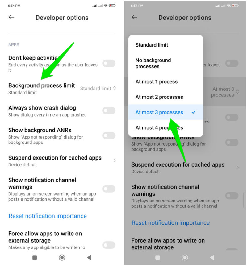 Limit Background Processes