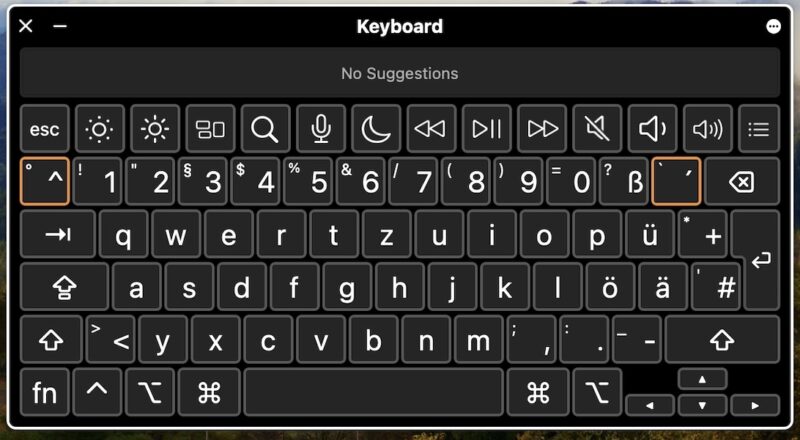 macOS virtual keyboard