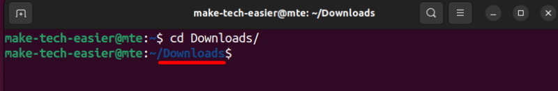 Navigate to the download Directory.