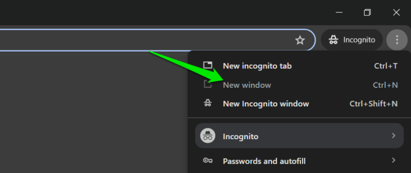 Normal Window Disabled Chrome