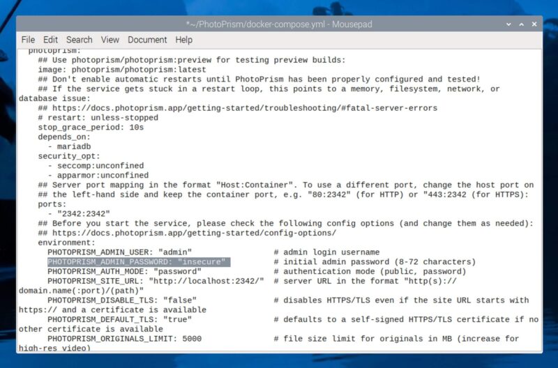Photoprism Default Password