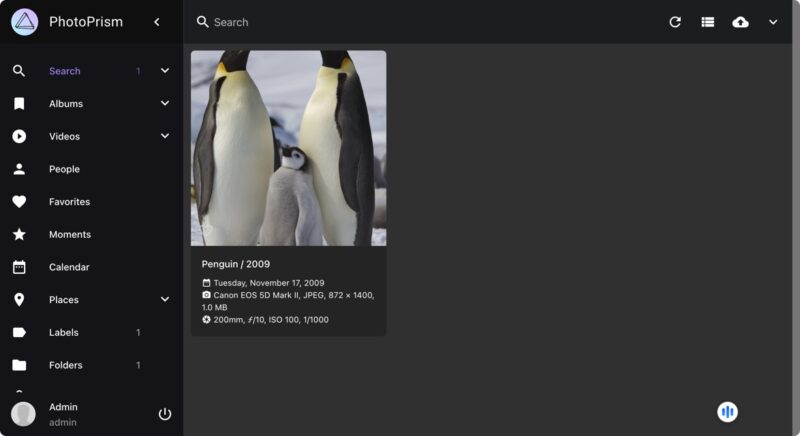 Photoprism Photo Uploaded