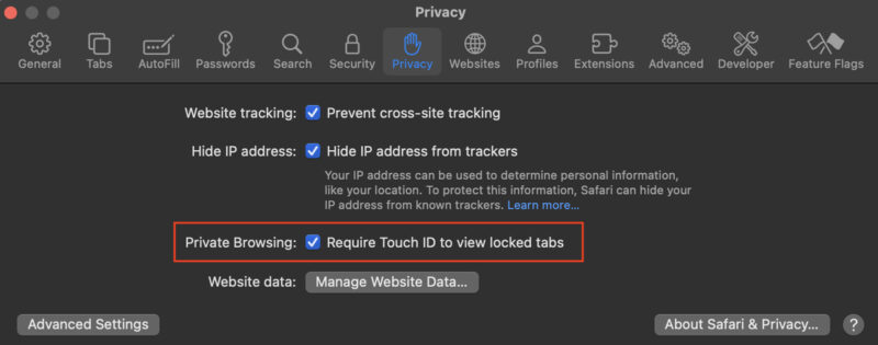 Private Browsing Settings Safari
