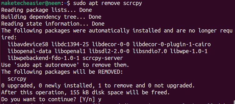 Remove Scrcpy