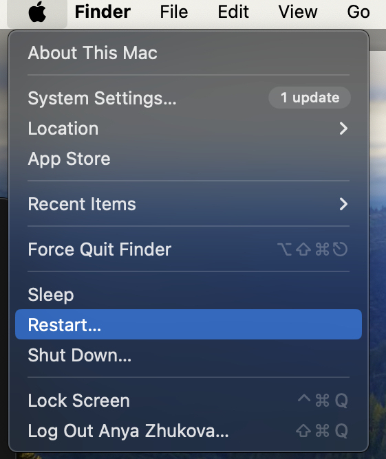 Restart Your Mac