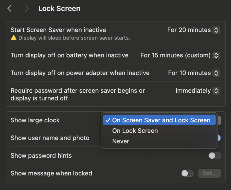 Show Large Clock On Mac