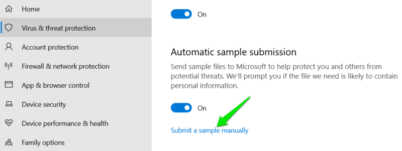 Submit Sample Manually