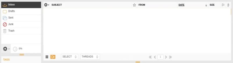 Kolab Now email's main window.