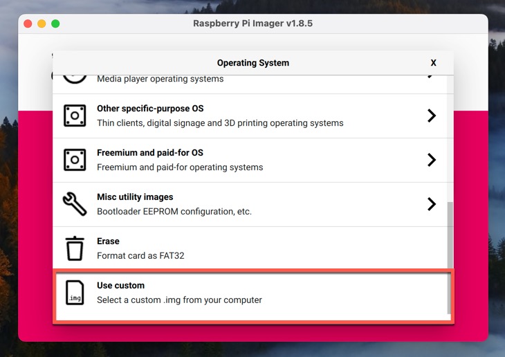 Use Custom Image In Raspberry Pi Imager