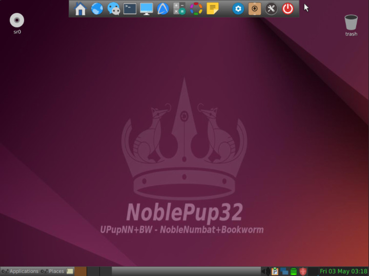 A screenshot showing NoblePup32, a Puppified version of Ubuntu 24.04.