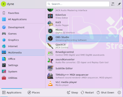 A screenshot showing a small selection of tools available in Dynebolic.