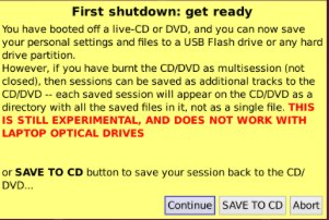 A screenshot showing NoblePup32's save file prompt when turning off the computer.