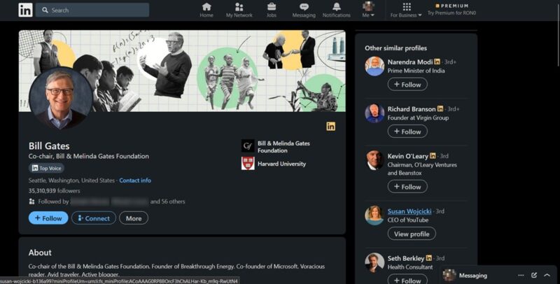 Finding people to connect with on LinkedIn on PC.