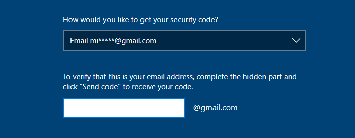 A Windows password recovery screen showing details to authenticate identity.