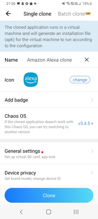 Creating an Amazon Alexa clone using a Samsung Galaxy app, "Clone app."