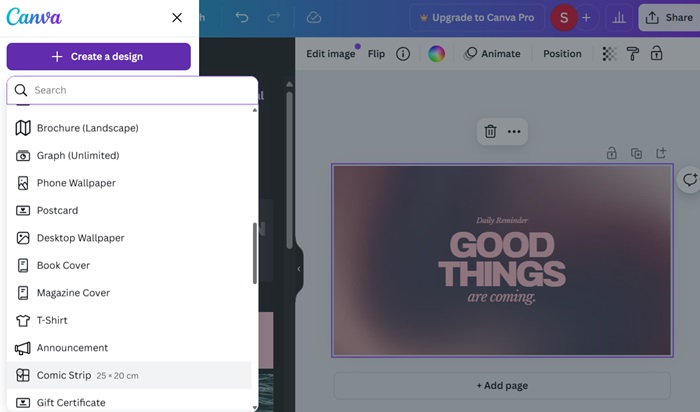 Canva, a complete design and editing software.