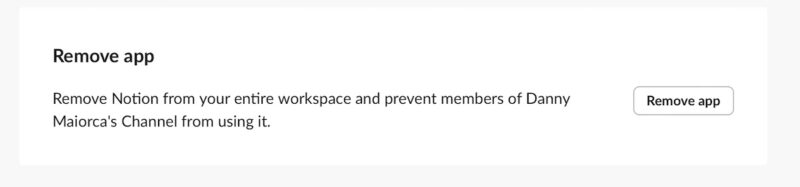 Remove an App in Slack