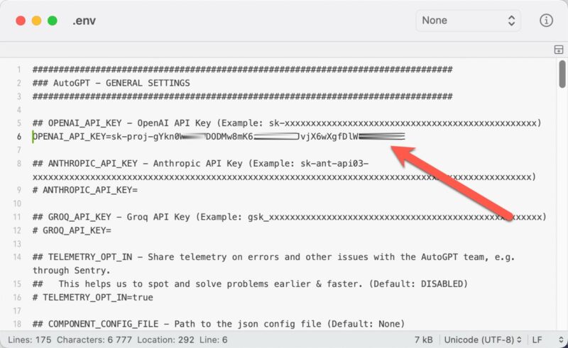 Autogpt Openai Key In Env File
