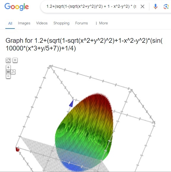 Creating a 3D egg in Google search.