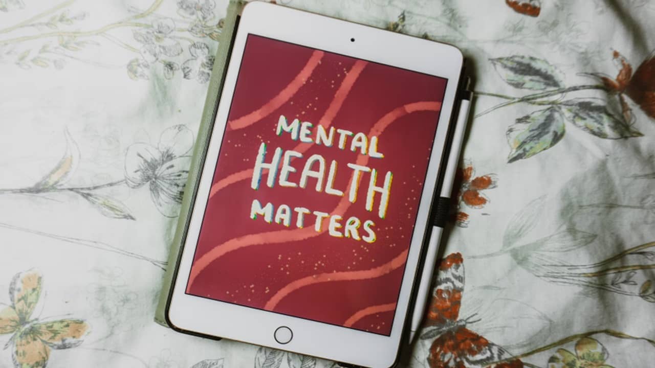 Tablet that says mental health matters.