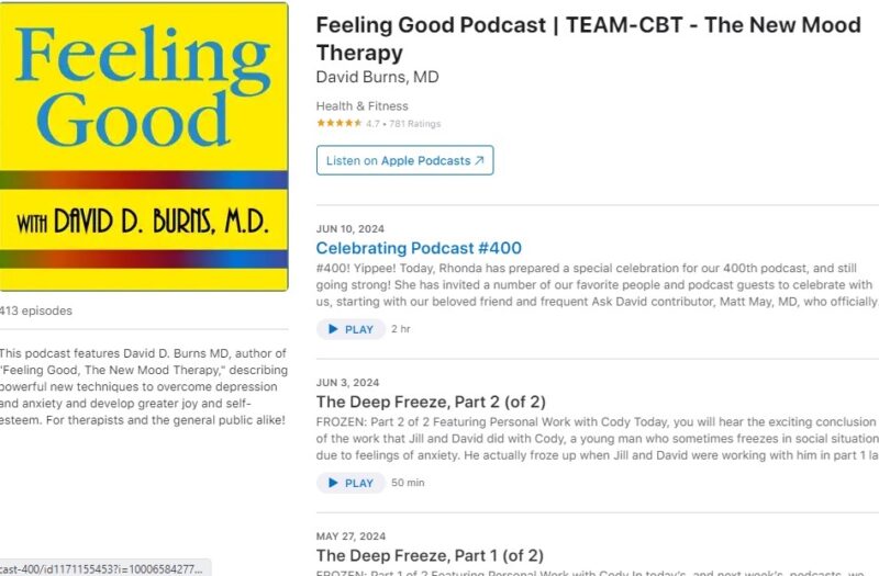 Feeling Good Podcast episodes on Apple Podcast.