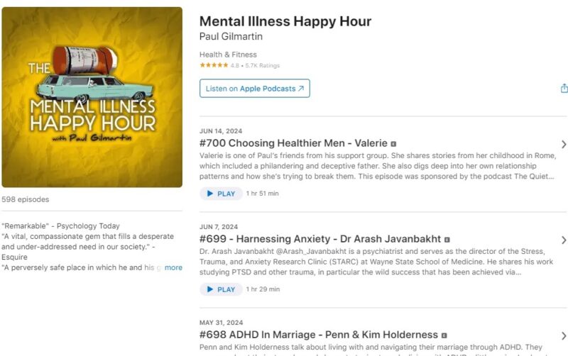 The Mental Illness Happy Hour podcast episode list on Apple Podcasts.