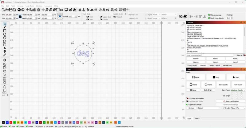 Creality Falcon2 Pro Lightburn
