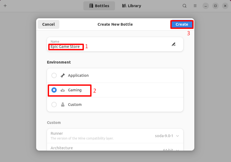 Create Epic Games Store Bottle