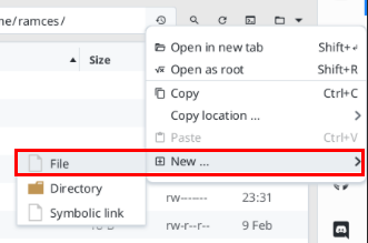 A screenshot highlighting the location of the "New..." context menu.