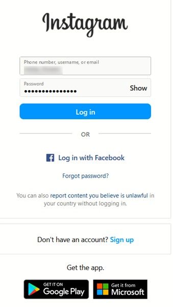 Reactivating your Instagram account by logging in once again. 