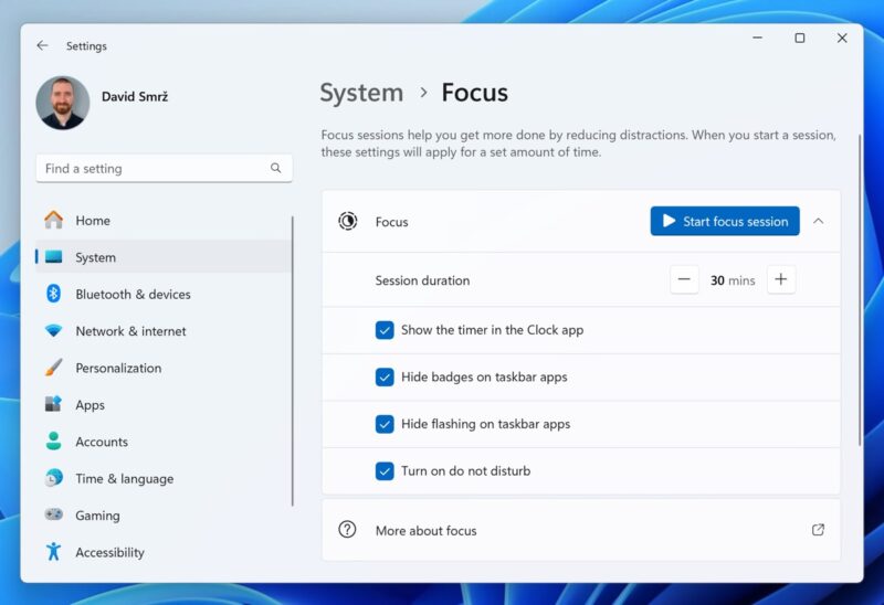 Focus Sessions In Windows 11