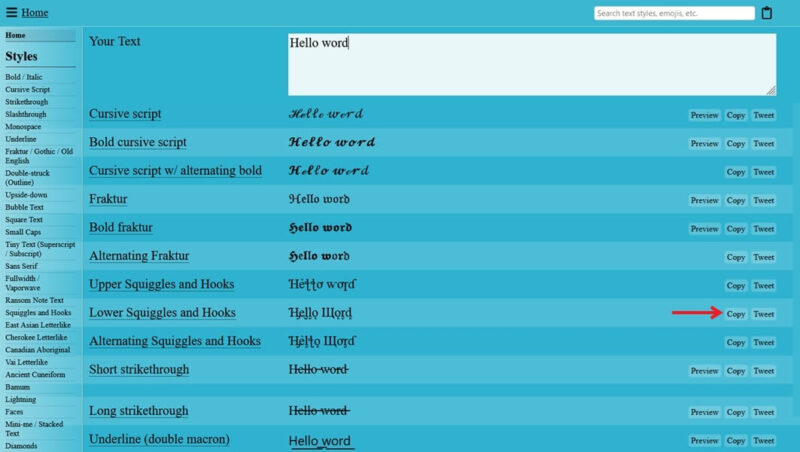 Copying text in new formatting from Yaytext website.